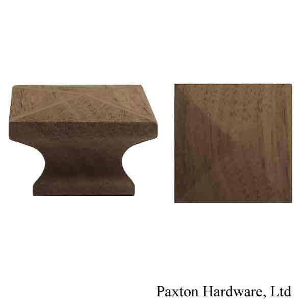 Square Wood Knobs, Walnut - Paxton hardware ltd