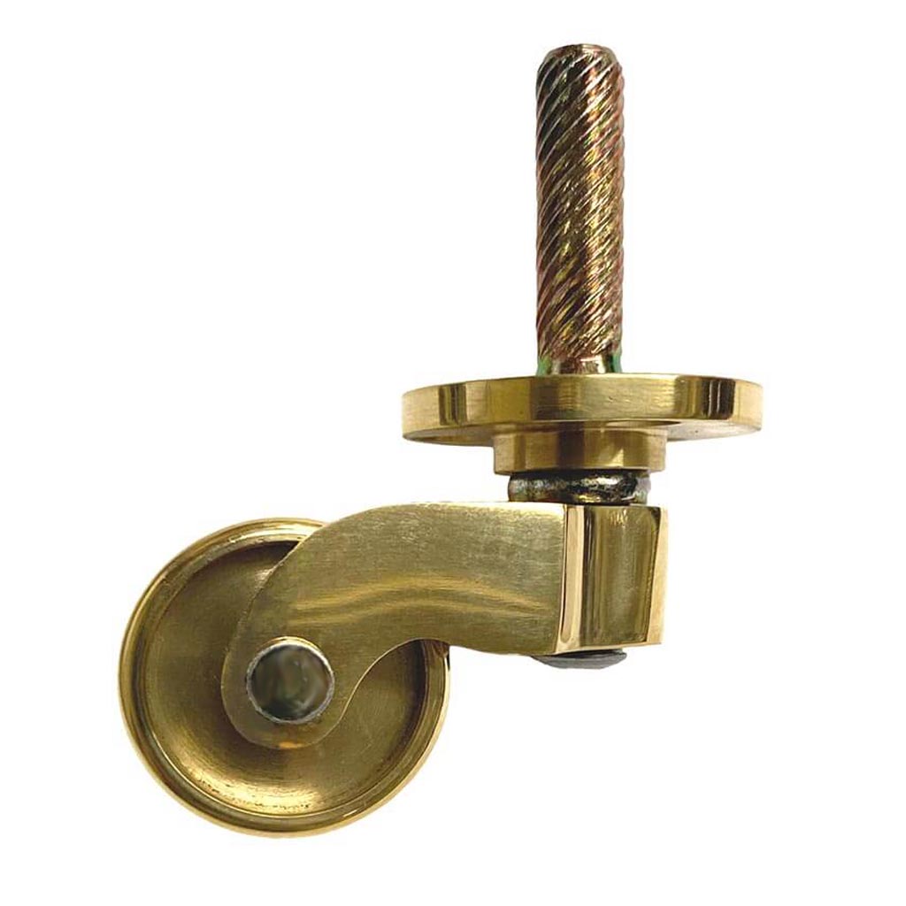 1"  Polished Brass Caster for Furniture - Paxton Hardware