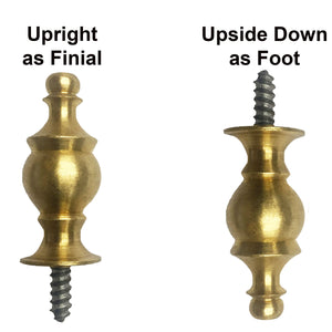 Brass Finial - Box Foot - Paxton Hardware