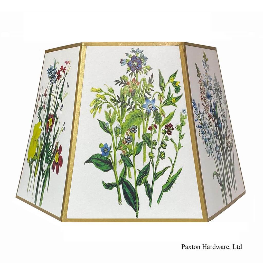 Parchment Table Lampshade depicting wildflowers - Paxton Hardware