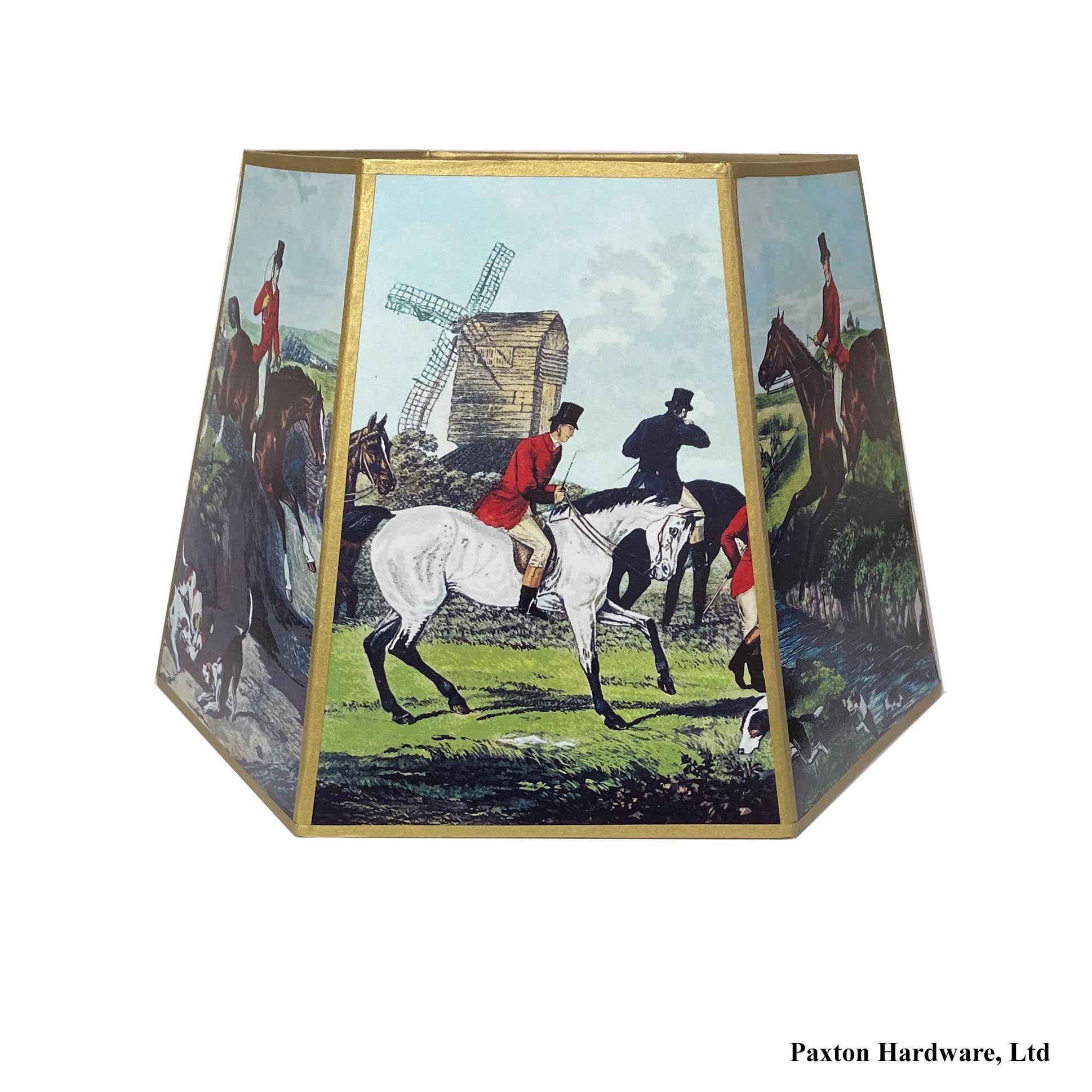 Lamp shade with horse and hounds - Paxton Hardware