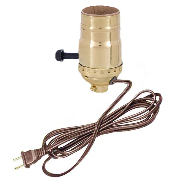 Pre Wired Lamp Socket, Brown Cord, Paxton Hardware