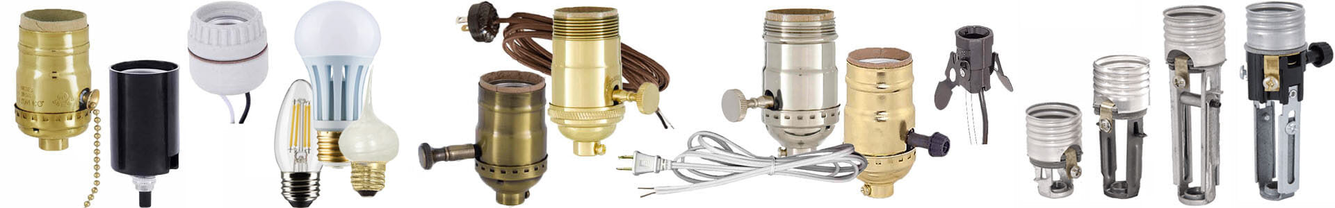 Electric lamp wiring components including sockets, wire and light bulbs - Paxton Hardware