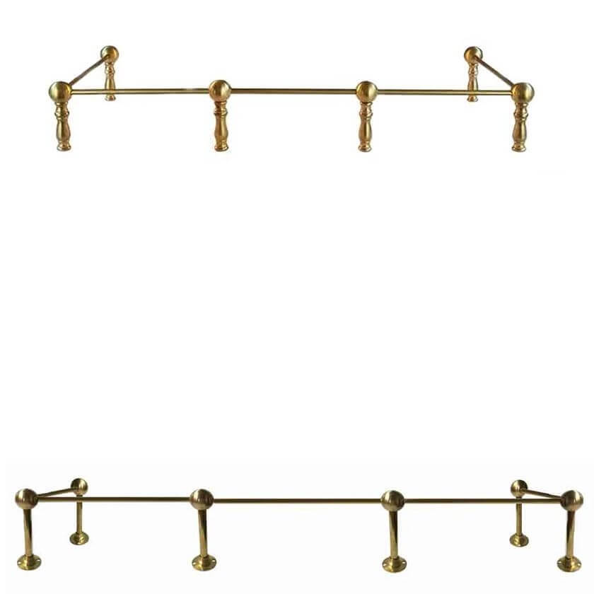 Brass Railings can be custom fit for various installations on cabinets, book shelves and furniture.