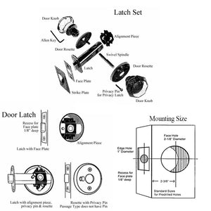 Glass Knob Latch Sets, Passage Type installation guide