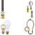 Electric lamp replacement parts: finials, light bulbs, all thread pipe, lamp harps