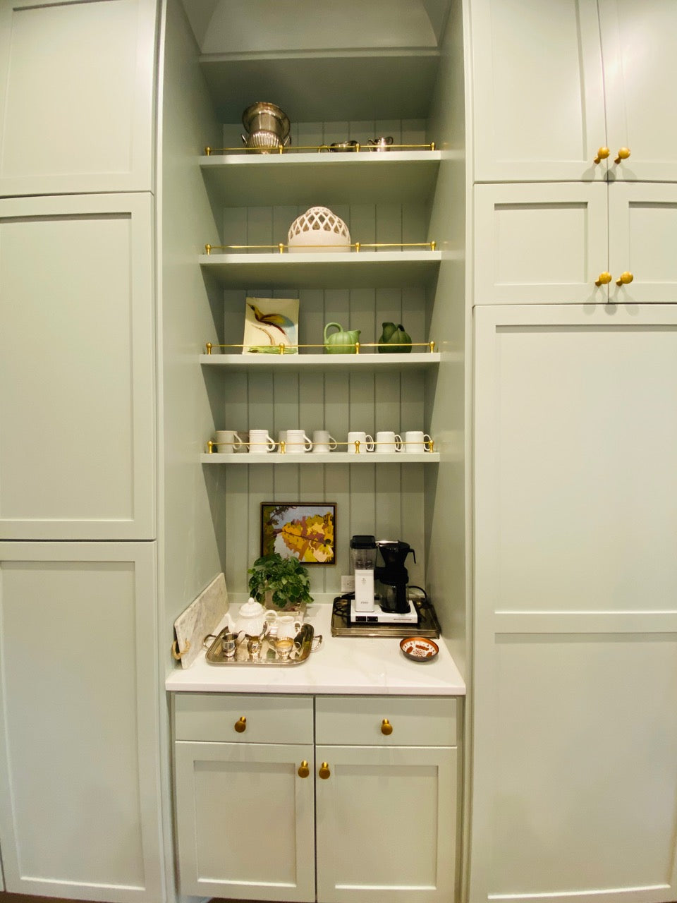 Brass Gallery Rail used on Kitchen Shelves - Paxton Hardware