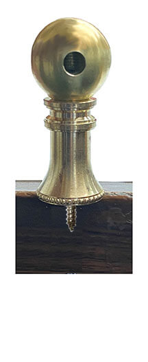 Gallery Rail Post with Adapter Screw Attachment - Paxton Hardware