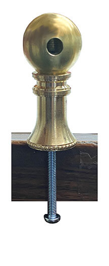 Gallery Rail Post with Machine Screw Attachment - Paxton Hardware