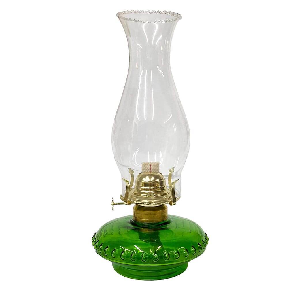 Green Glass Hurricane Lamp - Paxton hardware ltd