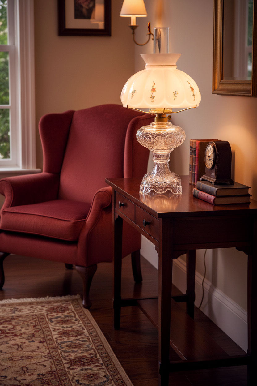 Victorian Table Lamp Wild Flowers