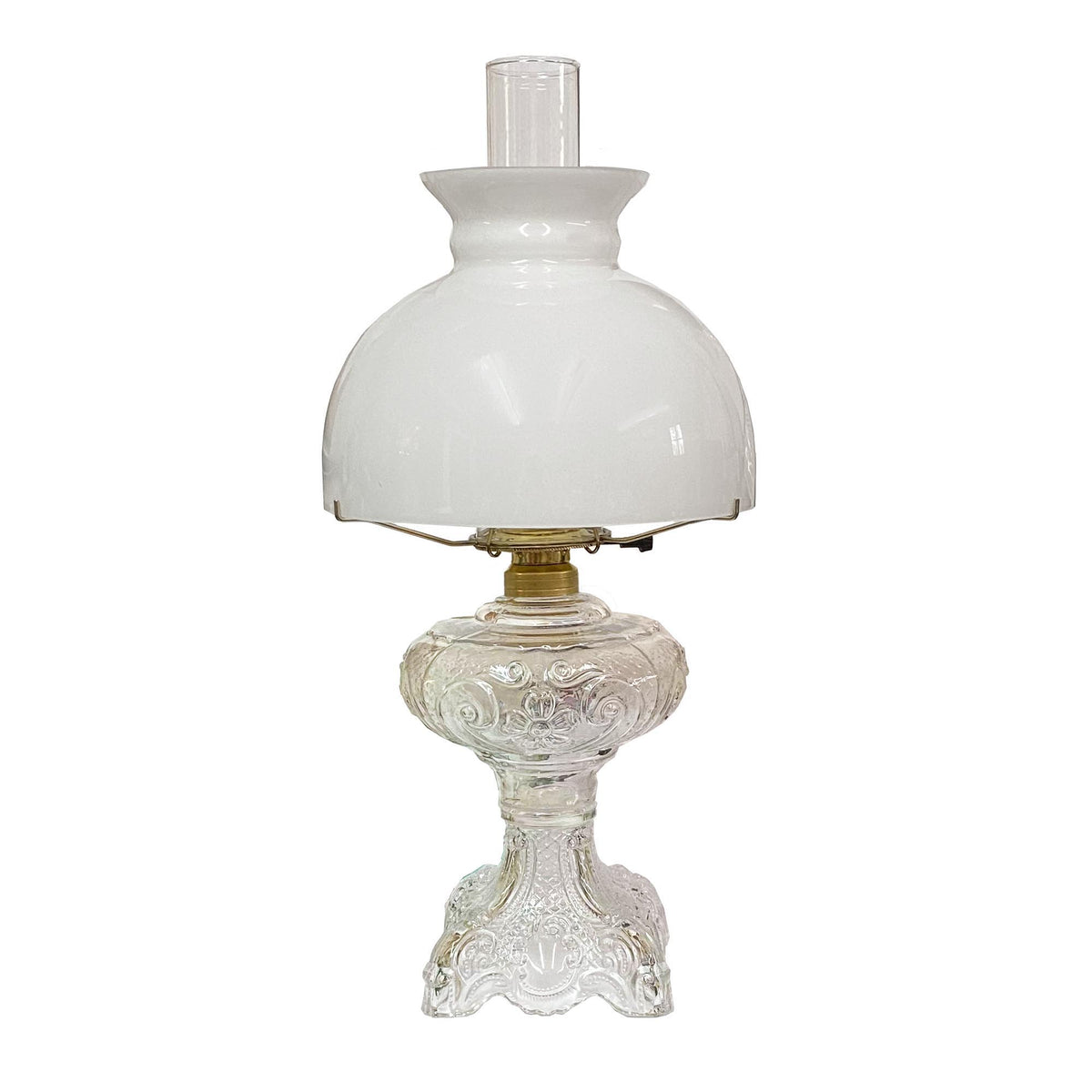 Vintage style Glass Lamp, White Lotus, Paxton Hardware