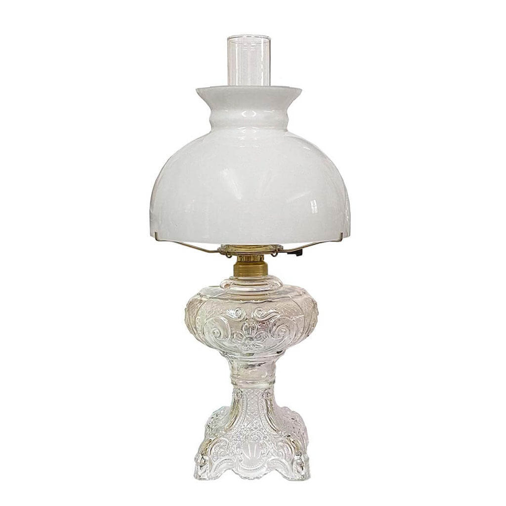 Vintage style Glass Lamp, White Lotus, Paxton Hardware