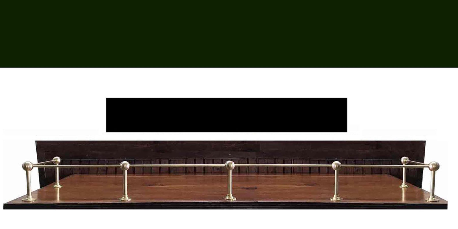 Mid-Century Modern Rail is a decorative brass railing. Layout is totally customizable.