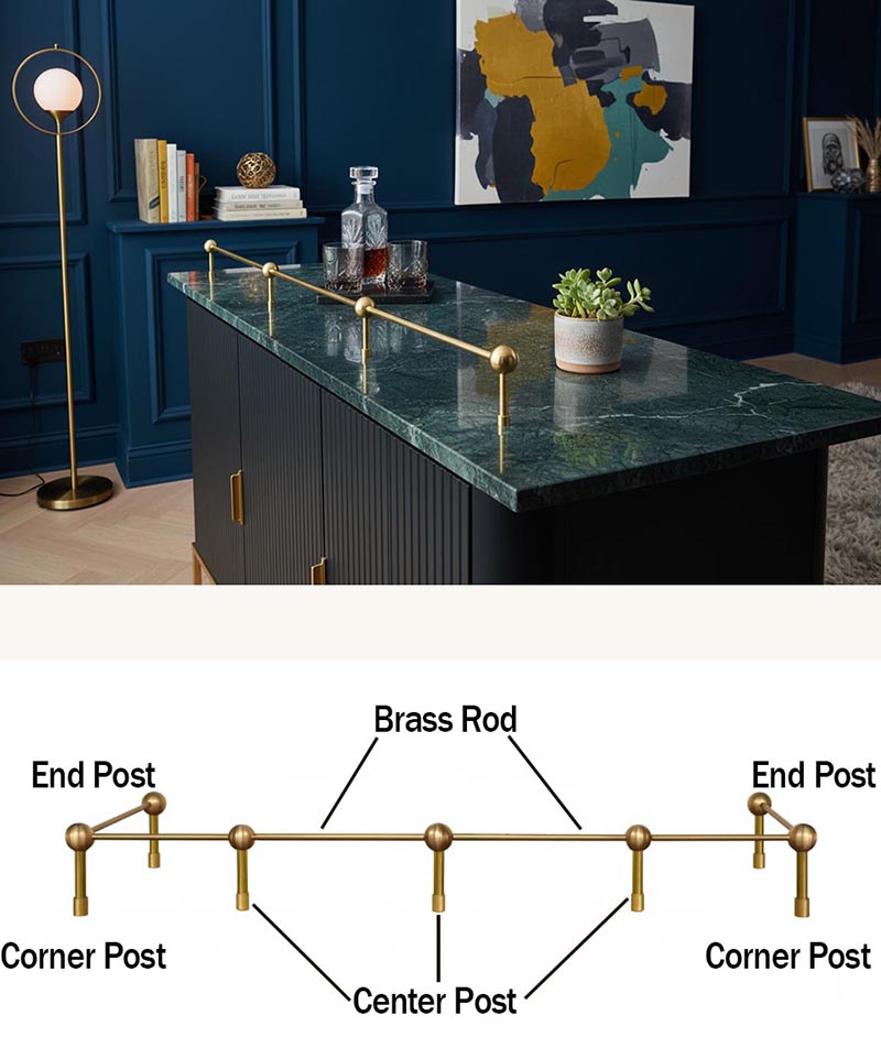 Modern Brass Railing for upscale interiors - Paxton Hardware
