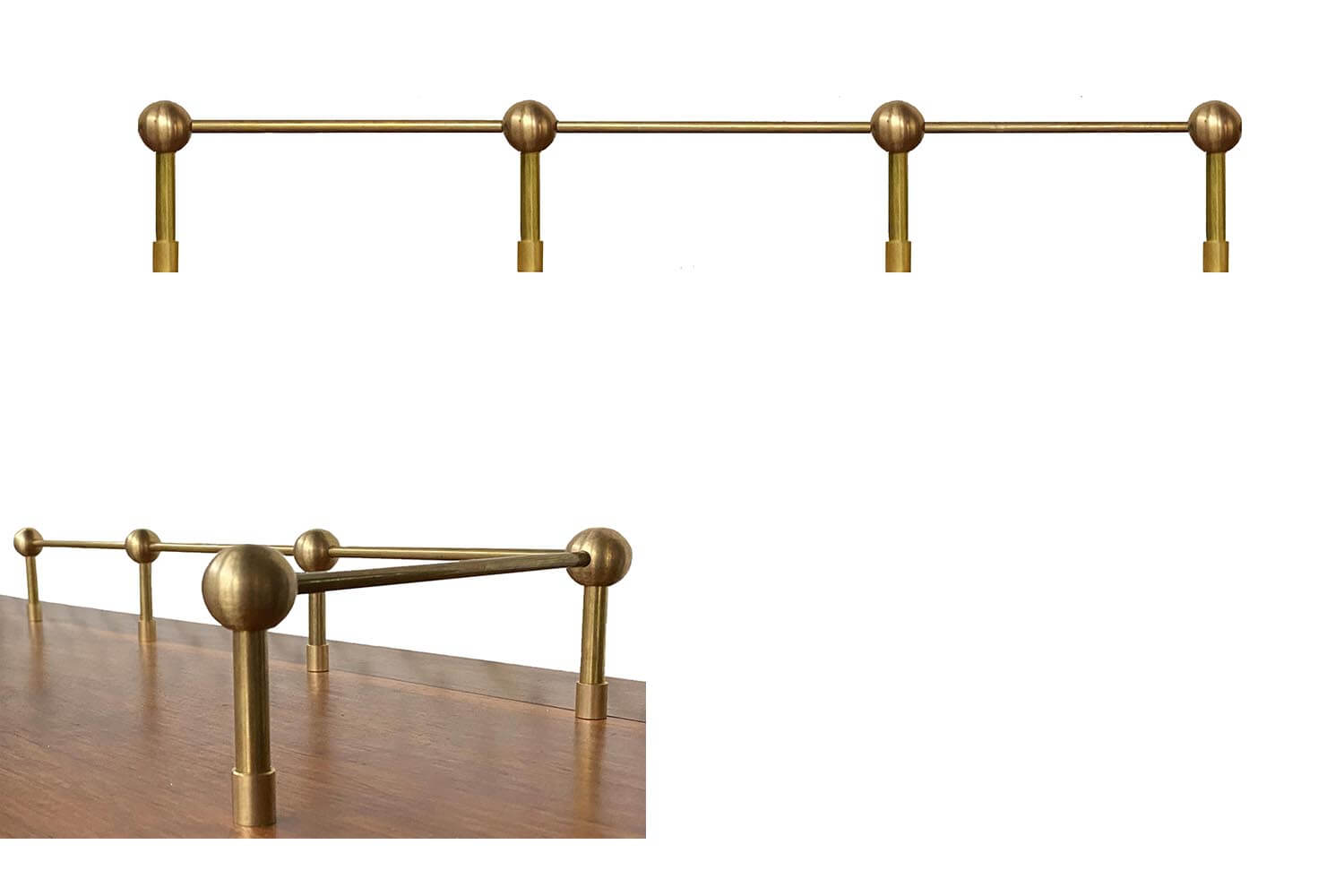 Modern Brass Railing for bars, counter tops, mantels and shelving - Paxton Hardware