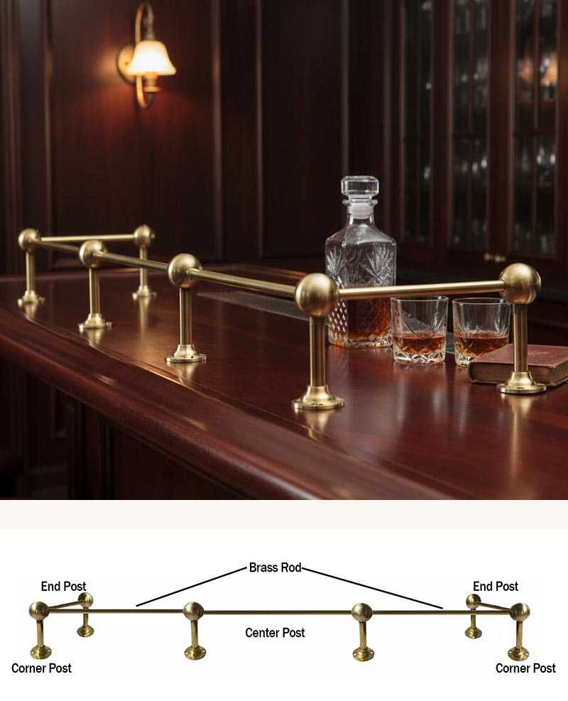 Retro Brass Railing complements modern and traditional interiors - Paxton Hardware
