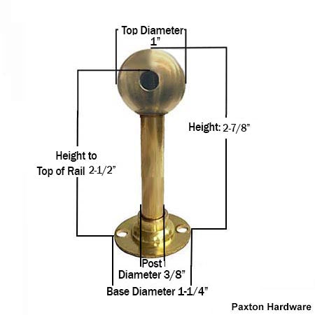 Retro Center Post for Brass Railing