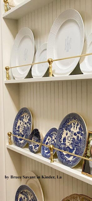 Decorative and Functional Brass Railing used on Plate Rack - Paxton Hardware