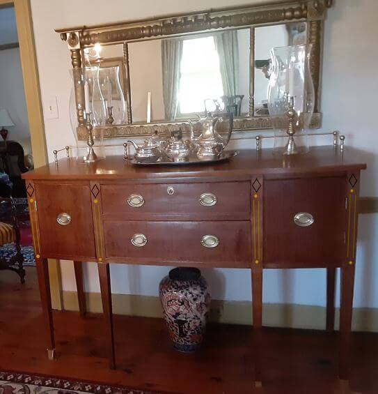Traditional Brass Railing on Federal Sideboard - Paxton Hardware