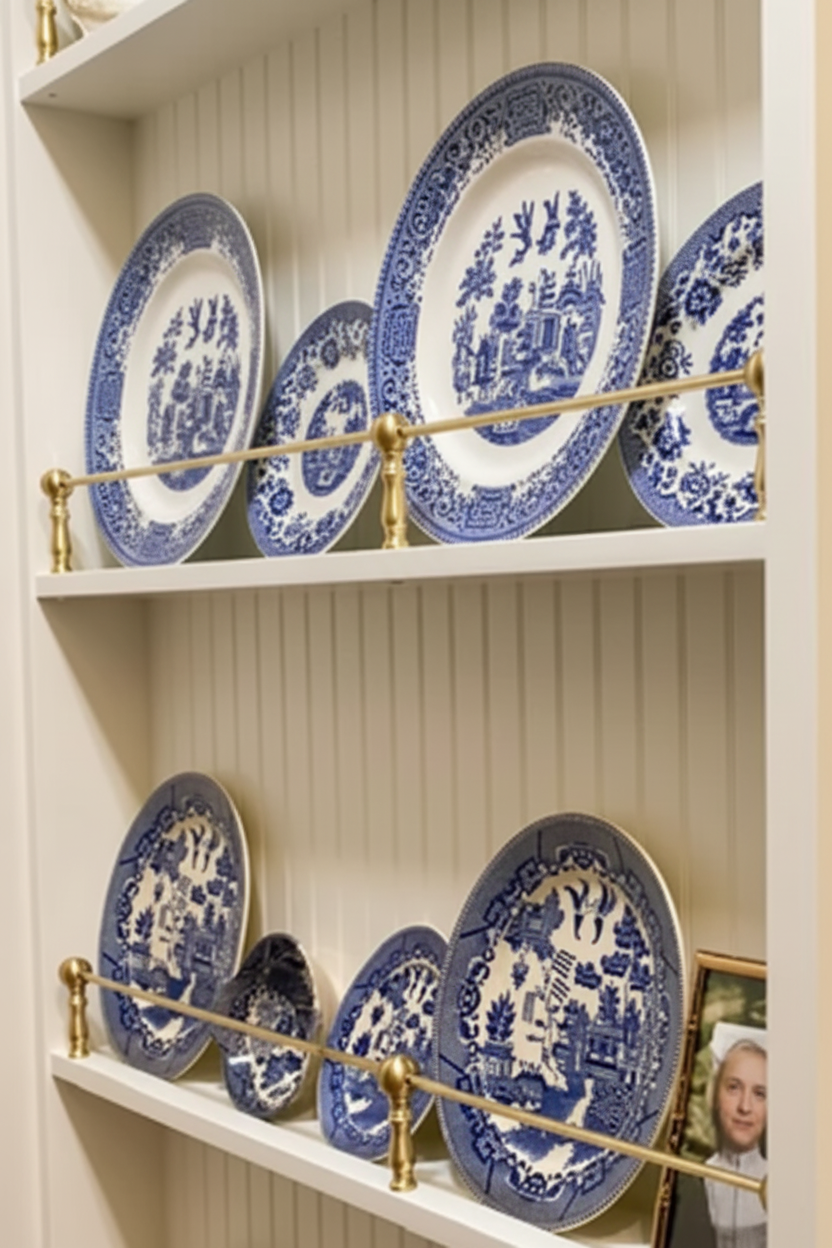 Plate Display featuring the Vintage Shelf Rail - Paxton Hardware