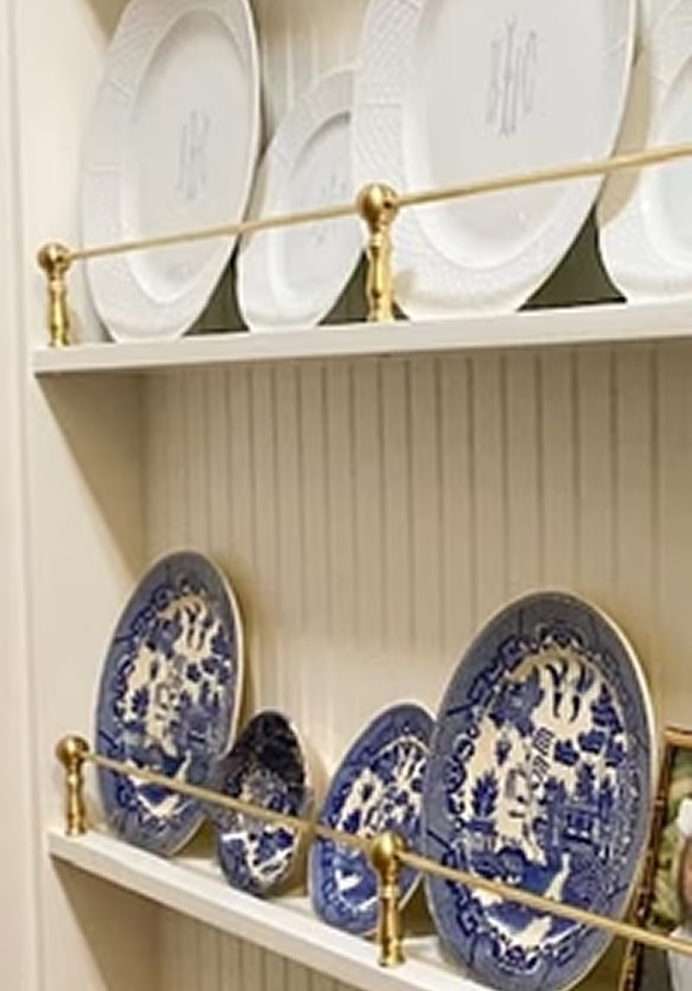 Plate Display featuring the Vintage Shelf Rail - Paxton Hardware