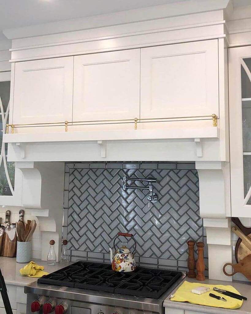 Vintage Shelf Rail on Kitchen Range Hood