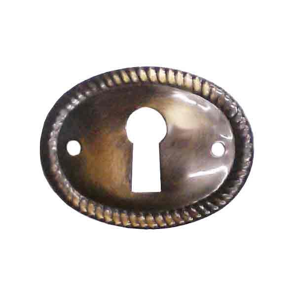 Antique Brass Keyhole Cover, Drawer Oval - Paxton Hardware ltd