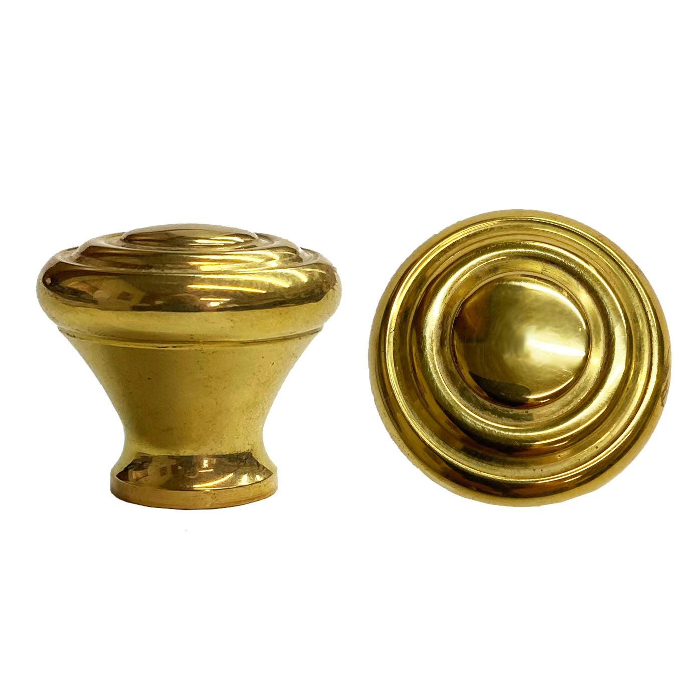 Tiazza 4pcs Round Solid Brass Knobs Antique Cabinet Drawer Small