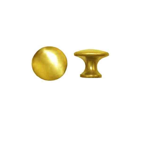 Extra Small Brass Cabinet Knob With Rosette - 5/8 Diameter