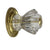 Fluted Glass Cabinet Knob with Brass Backplate, Paxton Hardware