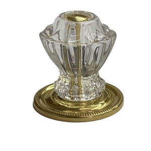 Fluted Glass Knob with Brass Backplate - Paxton Hardware