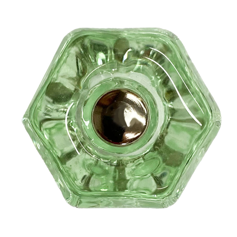 Hex Shaped Glass Cabinet Knob - Green, Paxton  Hardware