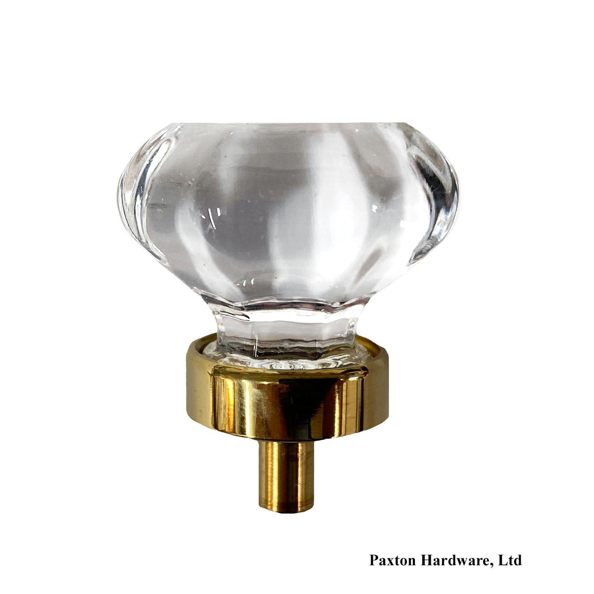 Glass &amp; Brass 1-1/4&quot; Cabinet Knob - Paxton Hardware