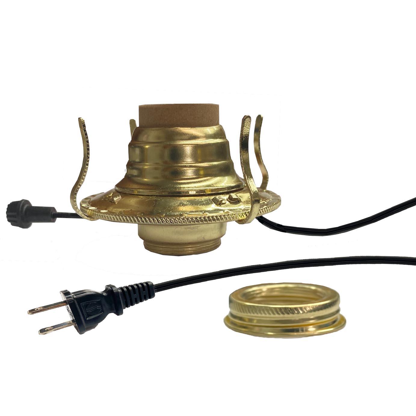 Electric Oil Lamp Burners, Brass Plated #2-Black - Paxton Hardware ltd