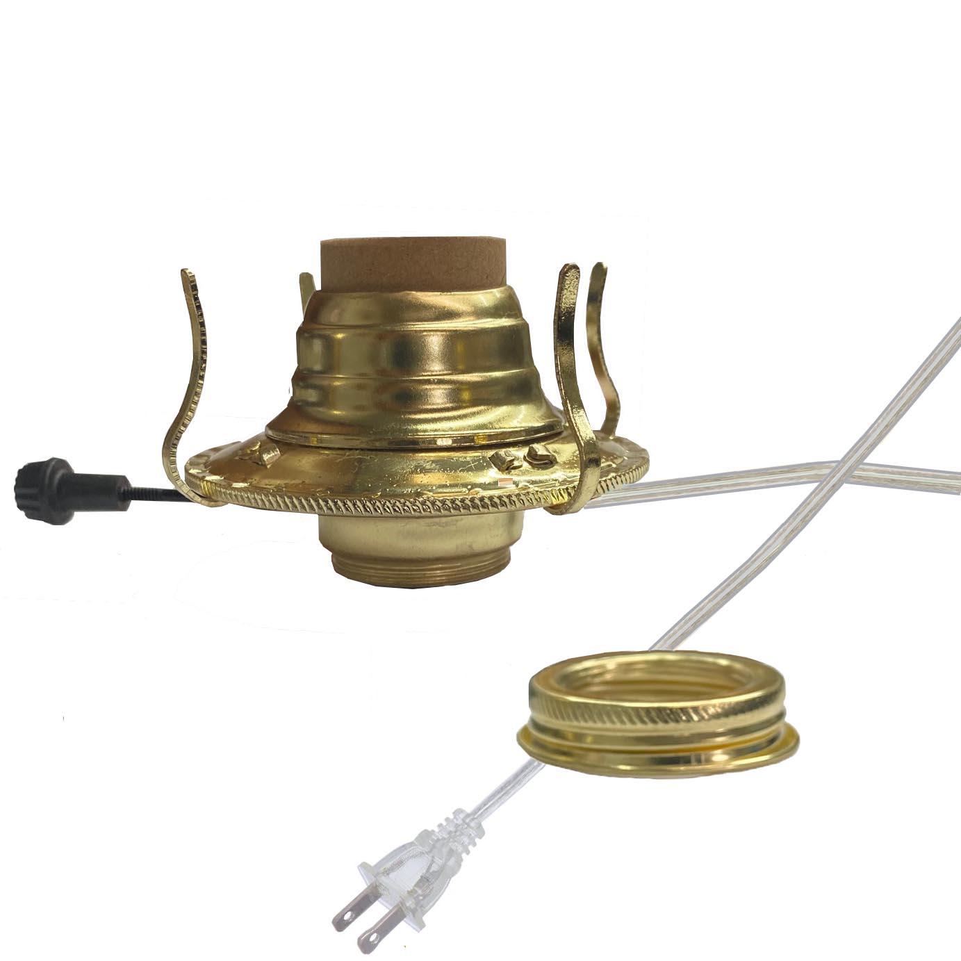 Electric Oil Lamp Burners, Brass Plated #2-Silver 
