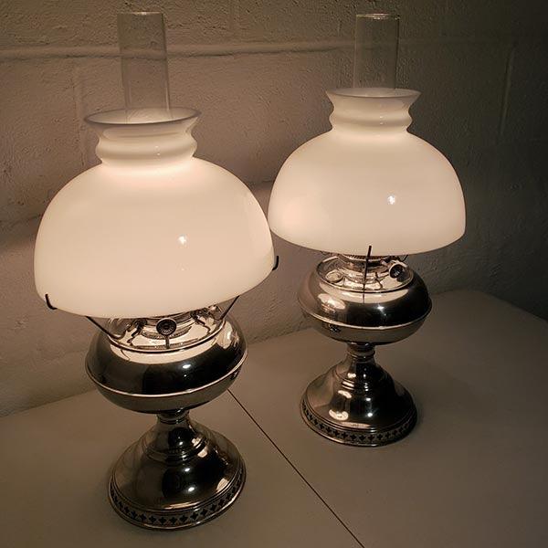 2 Large Vintage Milk sale Glass Hurricane Lamp Shades