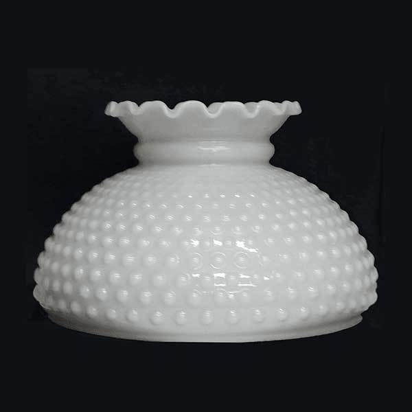 Vintage sold Milk Glass Hobnail Lamp with White Lamp Shade