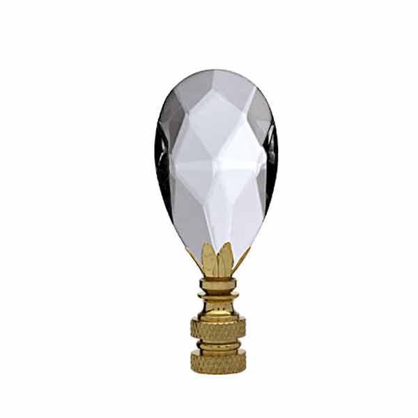 Crystal Lamp Finial, Teardrop - paxton hardware ltd