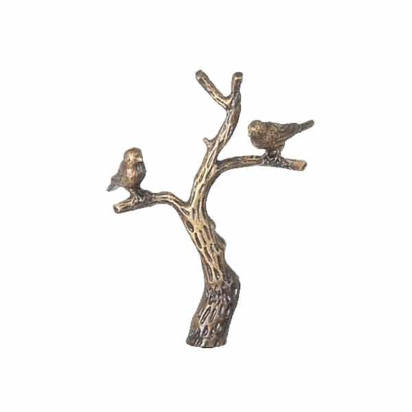 Antique Brass Lamp Finial, Birds on Branch - paxton hardware ltd