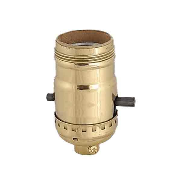 Uno Threaded Turn-Knob Light Socket, Solid Brass, Shade Fitters