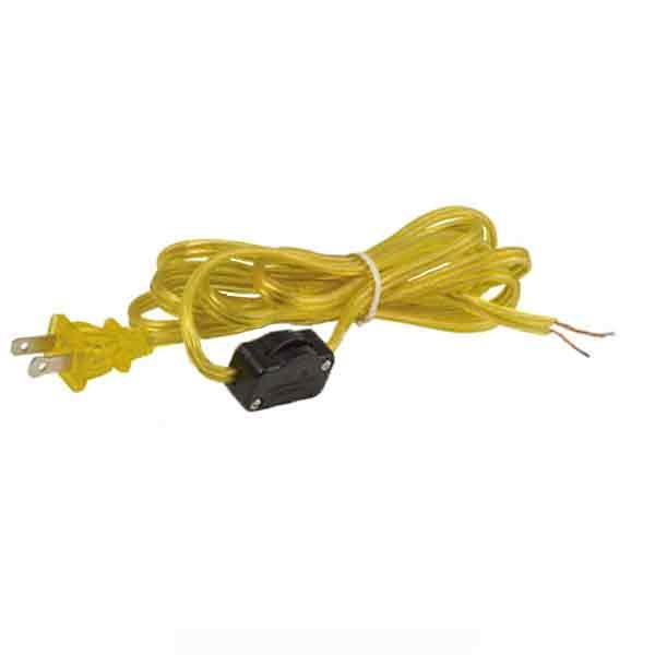 Gold Lamp Cord with Plug &amp; In-line Switch - paxton hardware ltd