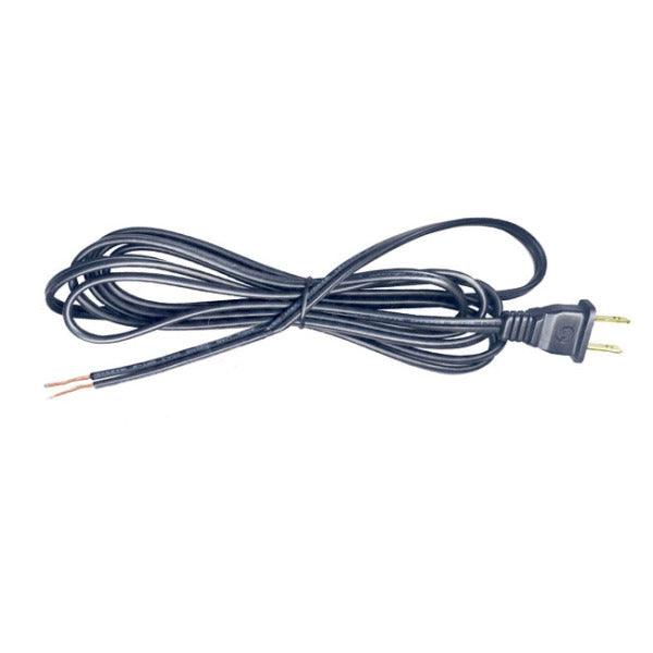 Black 12 Foot Lamp Cords with Plugs,  SPT2 - paxton hardware ltd