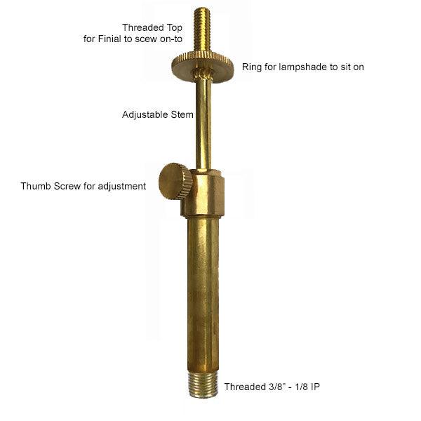 Adjustable Lampshade Extension, 2-1/2 - 6 inches - paxton hardware ltd
