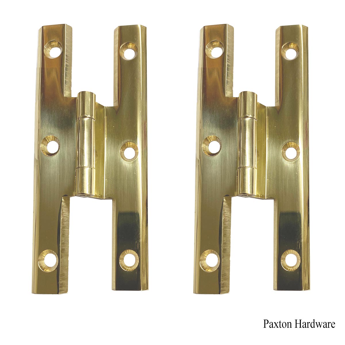 Brass Offset H Hinge for Cabinet Doors, Paxton Hardware