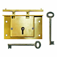 1 Antique Eagle Lock Co Roll Top Desk Lock With 2 Keys Escutcheon and Trap  Door 