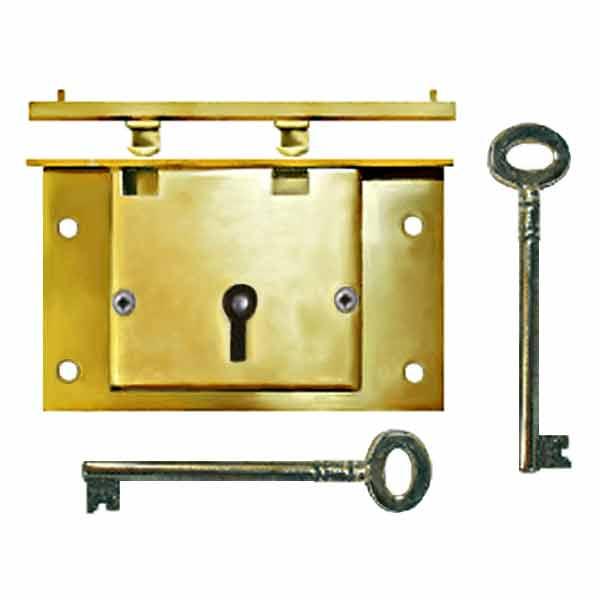 Large Brass Box Locks for lift lid chests - Paxton Hardware