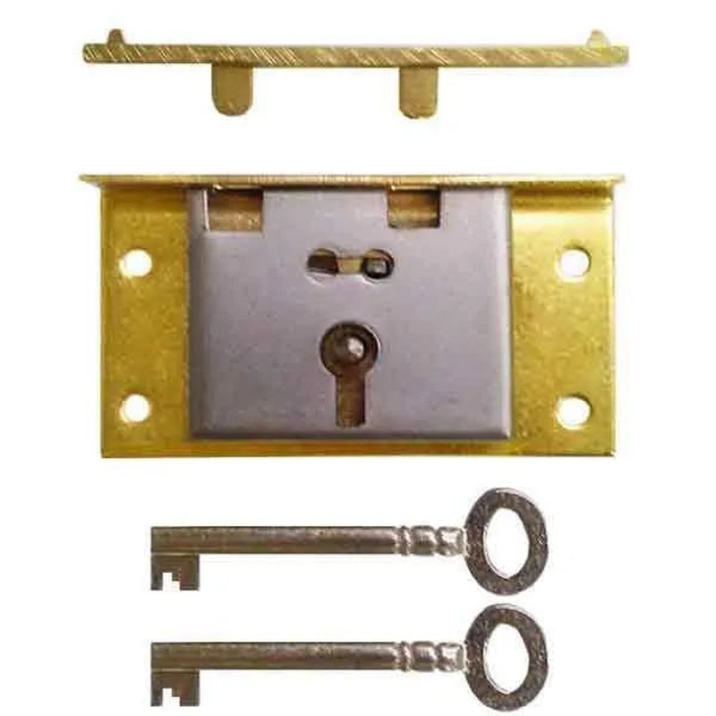 Brass Lift Lid Box Locks, antique type 5/8