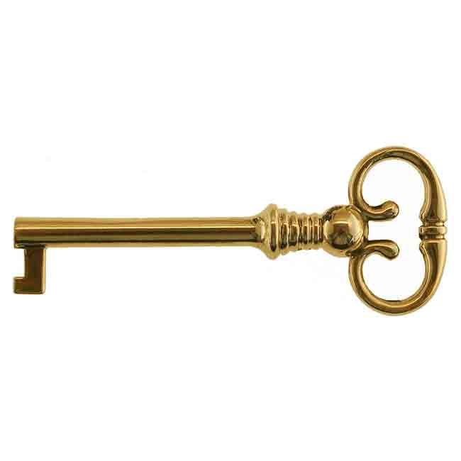 Antique Flat Key, Clover Brand, Flat Brass Key, Antique Pin Tumbler Key,  Antique Steampunk Key, Clover Top 