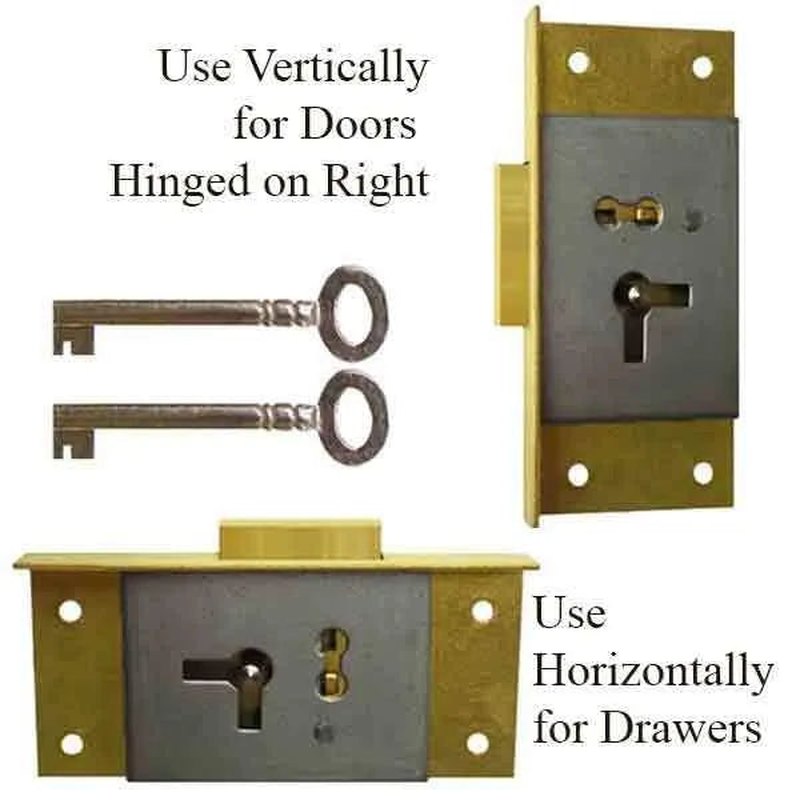 Antique Cabinet Locks, right door, drawer
